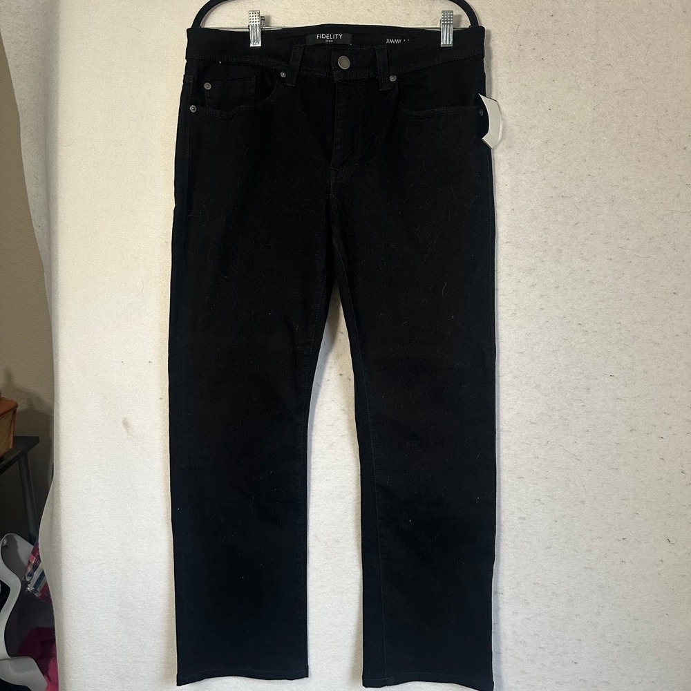 Fidelity Denim Mens Jimmy Tailored Fit Jeans Gotham Black Size 34 M8440 NWT